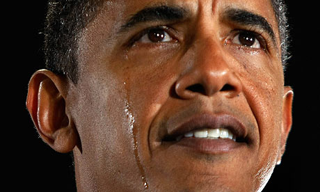 Barack Hussein Obama cries for his nation