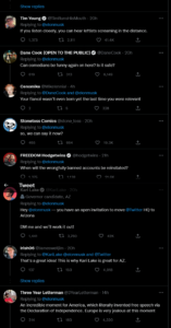 Elon Musk tweets "the bird is freed." These replies float to the top.