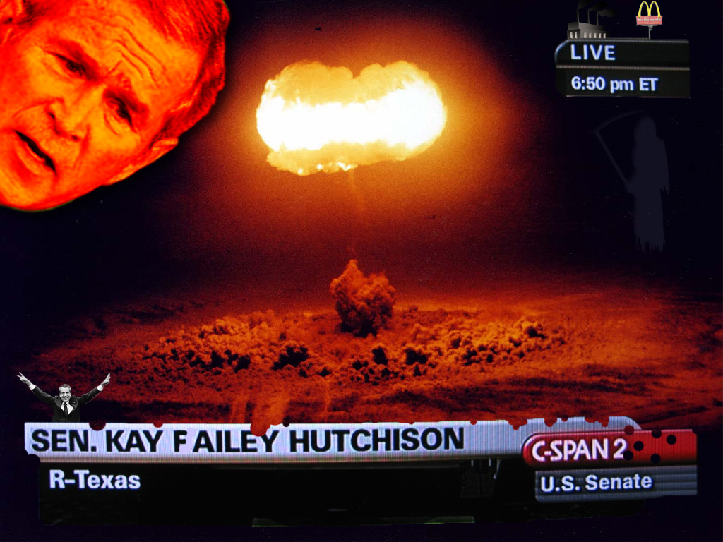 C-SPAN COVERS NUCLEAR ATTACK AS BUSH LOOKS OVER IT