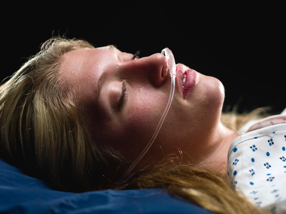 It might look like this woman is in a coma, but she's having the best sleep of her life.