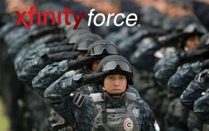 The Comcast customer service agency Xfinity Force Alpha executes orders to "kill on sight" any civilian who resists their fastest in-home WiFi limited time deal.