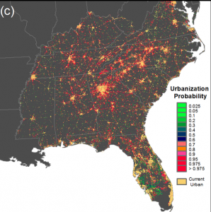 By 2060, computer models show Blacksburg larger than Roanoke. The stagnation in Roanoke's growth will leave it nestled right between the "Charlanta" drag and the triangular shaped "Bostyorkicago," making its verdant areas a yearly tourist hellscape.