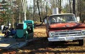 Practical Prepper runs homestead diesel generator on woodgas crossfed from his Ford truck.